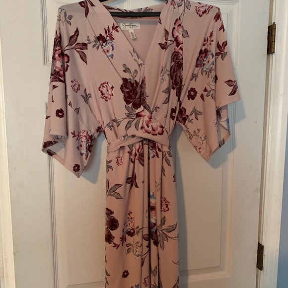 Jessica Simpson Flutter Sleeve Floral Wrap Dress - Picture 8 of 8